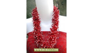 Reds Grass Necklaces Beads